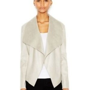 Bar III - Beige Leather and Cotton Jacket